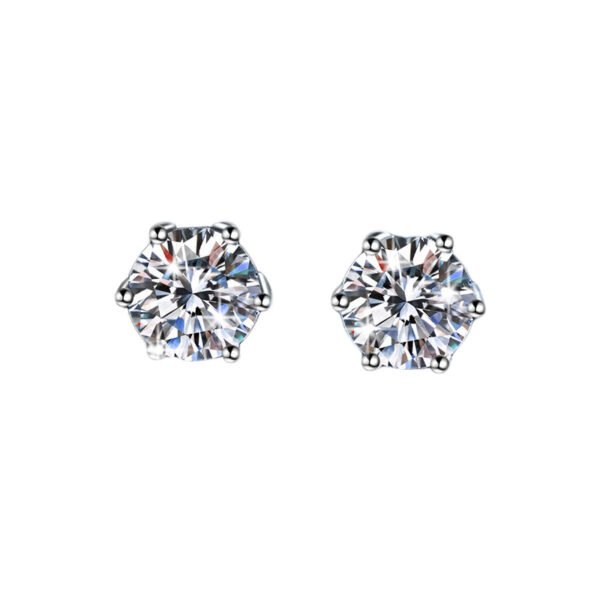O1CN01F36cSM1NLmRSsugWZ_!!2213909551554-0-cib Sgarit Fashion Jewelry S925 Sterling Silver Six Claws Moissanite Earrings Jewellery