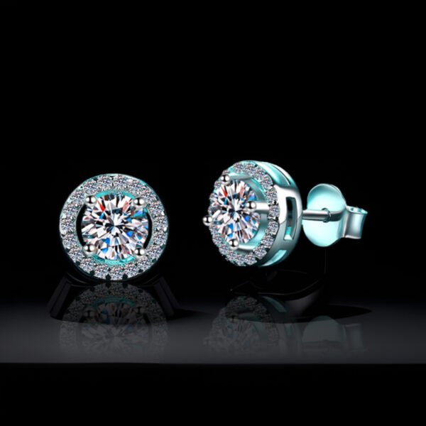Sgarit Fashion Jewelry S925 Sterling Silver 1Ct 2Ct Moissanite Earrings Jewellery