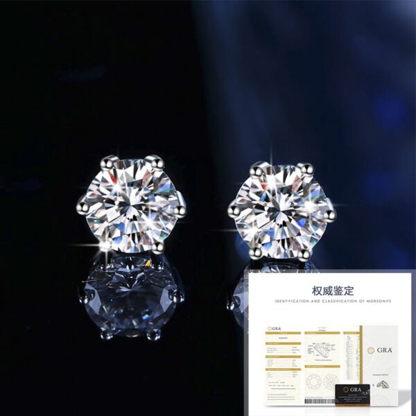 O1CN01GbL5aq1NLmRQzWMUU_!!2213909551554-0-cib Sgarit Fashion Jewelry S925 Sterling Silver Six Claws Moissanite Earrings Jewellery