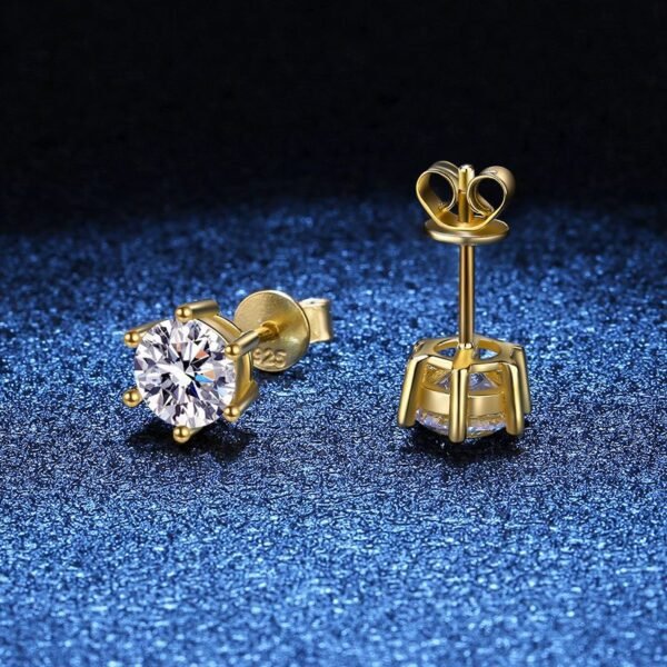 O1CN01GpYPW92Br888WzOVY_!!2212409298391-0-cib Sgarit Fashion Jewelry S925 Sterling Silver Gold Plated Round Cut 1Ct Six Claw Moissanite Earrings Jewellery