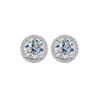 Sgarit Fashion Jewelry S925 Pure Sterling Silver Cushion Cut 1Ct 2Ct Temperament Simple Moissanite Earrings Jewellery