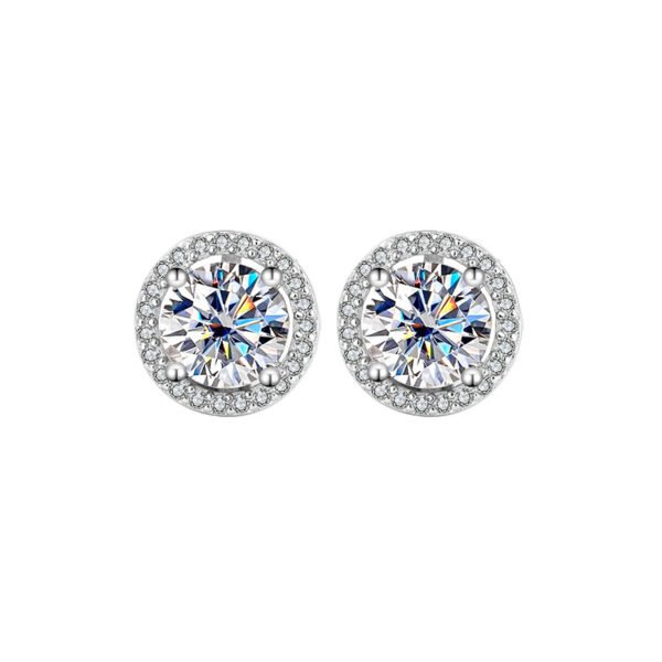 Sgarit Fashion Jewelry S925 Pure Sterling Silver Cushion Cut 1Ct 2Ct Temperament Simple Moissanite Earrings Jewellery
