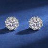 Sgarit Fashion Jewelry S925 Sterling Silver 0.5Ct Moissanite Earrings Classic Jewellery