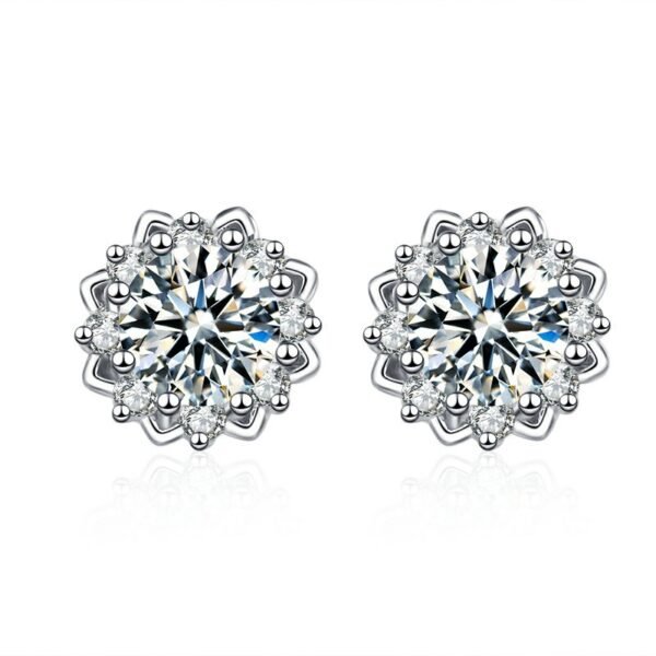 Sgarit Fashion Jewelry S925 Sterling Silver 0.5Ct Moissanite Earrings Classic Jewellery