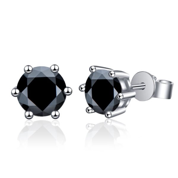 O1CN01N41Akx1inoahVKp05_!!1695904458-0-cib Sgarit Fashion Jewelry S925 Sterling Silver Six Claws White Black Moissanite Earrings Jewellery