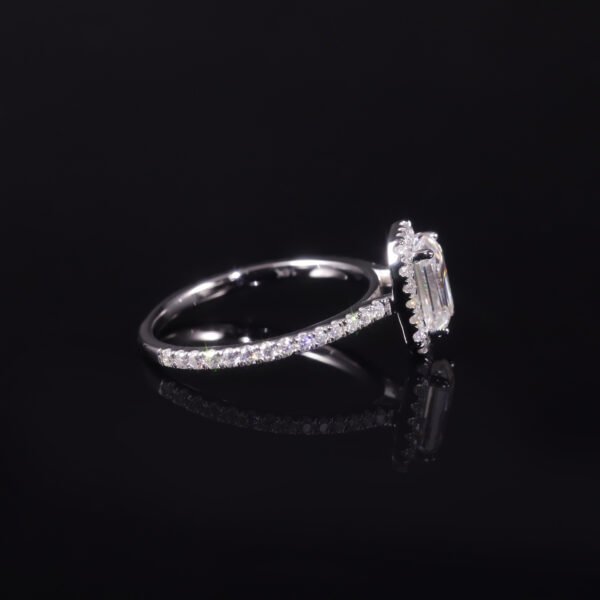 Sgarit Fine Jewelry 9/10/14/18K White Gold 1Ct Emerald Cut Moissanite Ring Natural Diamond Jewellery