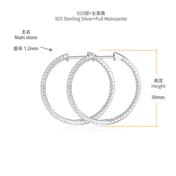 O1CN01VbbJbg1g2WQzZ90bL_!!3896764084-0-cib Sgarit Fashion Jewelry S925 Sterling Silver Round Brilliant Cut 1.22Mm Moissanite Hoop Earrings Jewellery