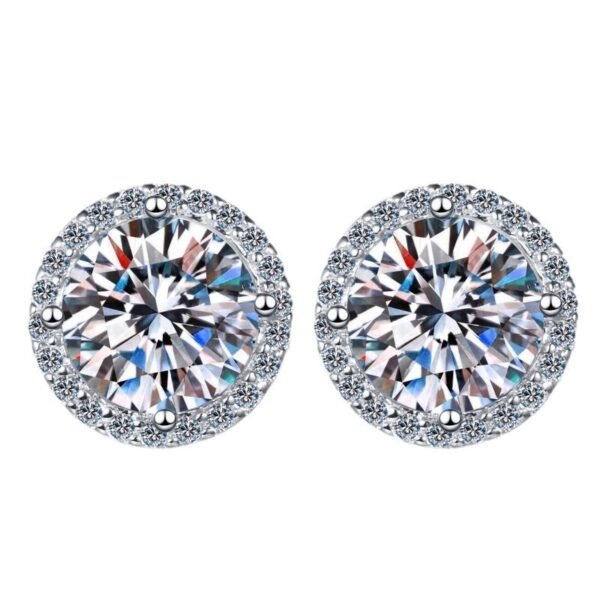 Sgarit Fashion Jewelry S925 Sterling Silver 1Ct 2Ct Moissanite Earrings Jewellery