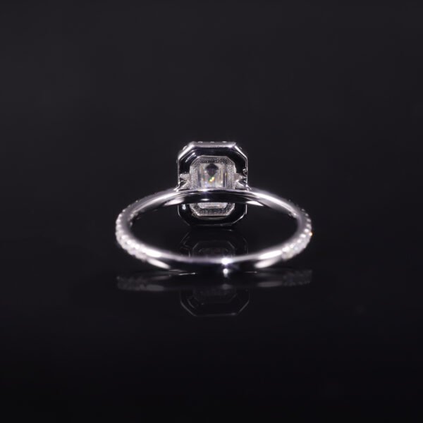 Sgarit Fine Jewelry 9/10/14/18K White Gold 1Ct Emerald Cut Moissanite Ring Natural Diamond Jewellery