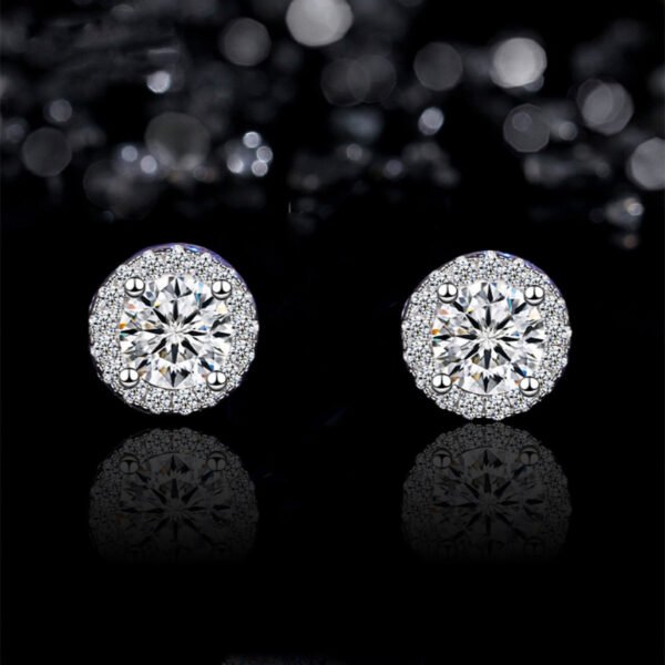 Sgarit Fashion Jewelry S925 Sterling Silver 1Ct 2Ct Moissanite Earrings Jewellery