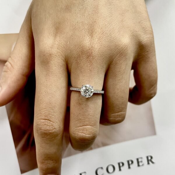 O1CN01nqY0Kv1SYDGSFjTe3_!!2217572472258-0-cib Sgarit Fine Jewelry 14K White Gold 1Ct VVS Round Brilliant Cut Lab Diamond Wedding Ring Jewellery