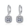 Sgarit Fashion Jewelry S925 Sterling Silver Cushion Cut Moissanite Earrings Jewellery