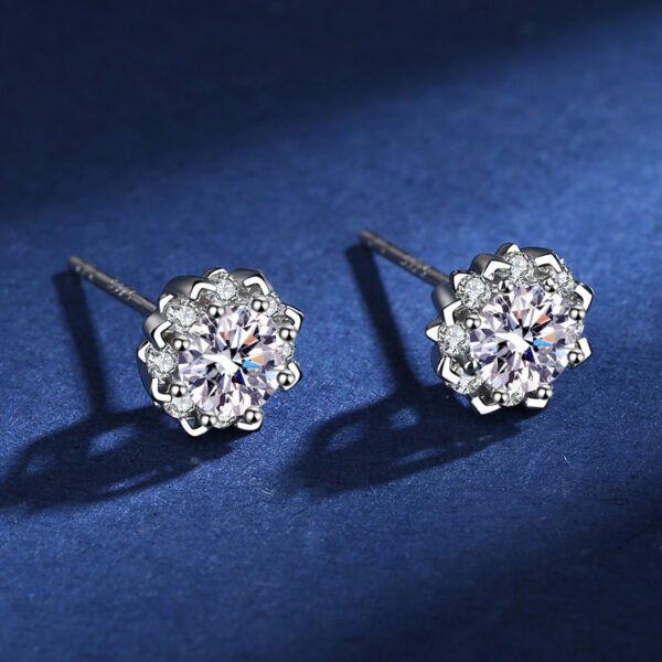 Sgarit Fashion Jewelry S925 Sterling Silver 0.5Ct Moissanite Earrings Classic Jewellery