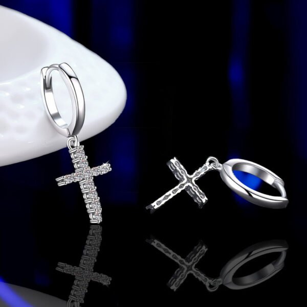 O1CN01raHgwk23trpaZoZPc_!!2218583477314-0-cib Sgarit Fashion Jewelry S925 Sterling Silver Moissanite Cross Earrings Jewellery