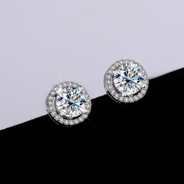 Sgarit Fashion Jewelry S925 Pure Sterling Silver Cushion Cut 1Ct 2Ct Temperament Simple Moissanite Earrings Jewellery