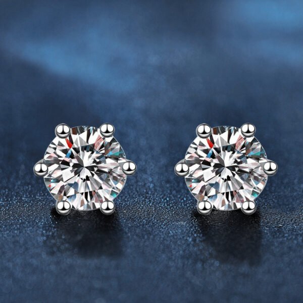 O1CN01wvGcZe1inoezoRYND_!!1695904458-0-cib Sgarit Fashion Jewelry S925 Sterling Silver Six Claws White Black Moissanite Earrings Jewellery