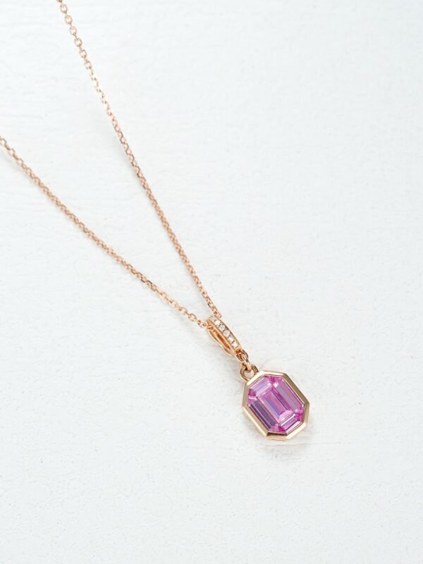 微信图片_20241118115147 Sgarit Fine Jewelry 18K Gold 0.66Ct Pink Sapphire Natural Gemstone Pendant Jewellery