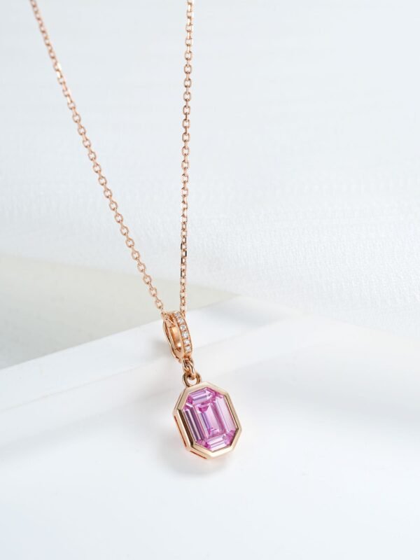 微信图片_20241118115202 Sgarit Fine Jewelry 18K Gold 0.66Ct Pink Sapphire Natural Gemstone Pendant Jewellery