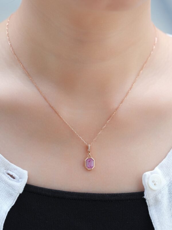 微信图片_20241118115207 Sgarit Fine Jewelry 18K Gold 0.66Ct Pink Sapphire Natural Gemstone Pendant Jewellery
