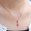 微信图片_20241118115212 Sgarit Fine Jewelry 18K Gold 0.66Ct Pink Sapphire Natural Gemstone Pendant Jewellery