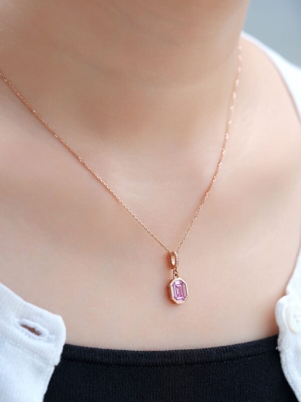 微信图片_20241118115212 Sgarit Fine Jewelry 18K Gold 0.66Ct Pink Sapphire Natural Gemstone Pendant Jewellery