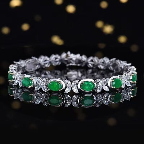 微信图片_20241119093441 Sgarit Fine Jewelry Manufacturer Solid 18K Gold 4.6Ct Natural Gemstone Emerlad Bracelet Jewellery For Women