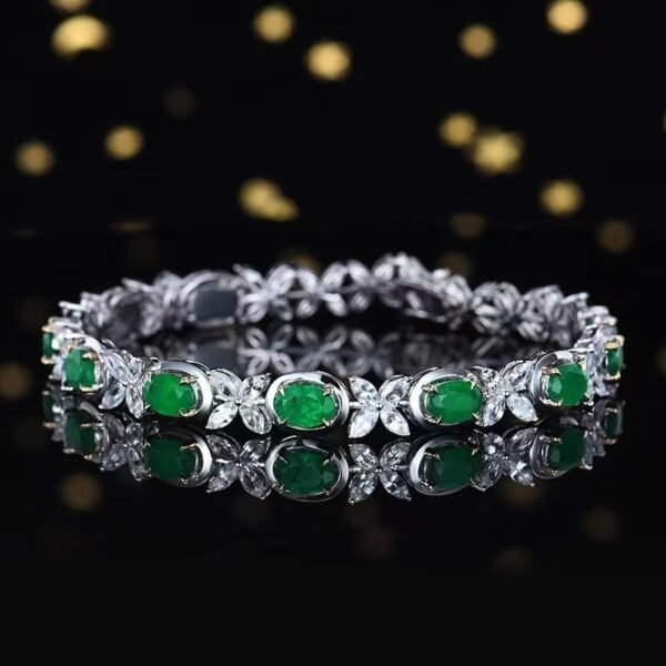 微信图片_20241119093505 Sgarit Fine Jewelry Manufacturer Solid 18K Gold 4.6Ct Natural Gemstone Emerlad Bracelet Jewellery For Women