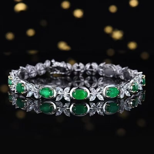 微信图片_202411190935051 Sgarit Fine Jewelry Manufacturer Solid 18K Gold 4.6Ct Natural Gemstone Emerlad Bracelet Jewellery For Women