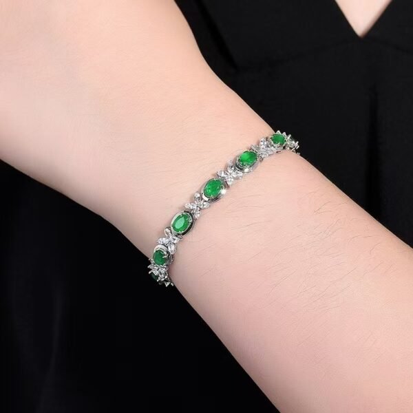 微信图片_20241119093506 Sgarit Fine Jewelry Manufacturer Solid 18K Gold 4.6Ct Natural Gemstone Emerlad Bracelet Jewellery For Women