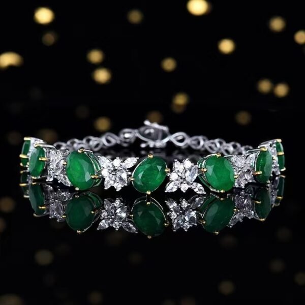 微信图片_20241119093508 Sgarit Fine Jewelry Solid 18K Gold 9.27Ct Natural Gemstone Emerlad Bracelet Jewellery For Women