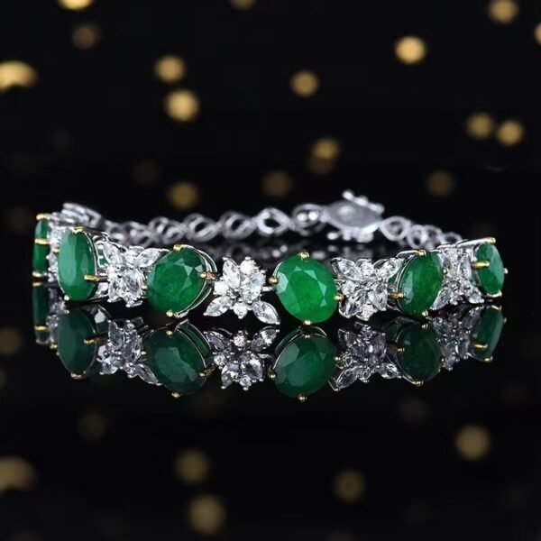 微信图片_20241119093519 Sgarit Fine Jewelry Solid 18K Gold 9.27Ct Natural Gemstone Emerlad Bracelet Jewellery For Women