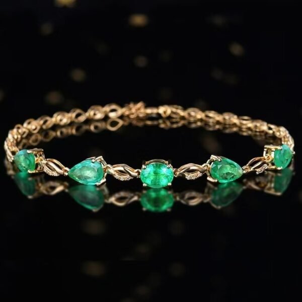 微信图片_20241119093522 Sgarit Fine Jewelry Solid 18K Gold 2.93Ct Zambia Natural Gemstone Emerlad Bracelet Jewellery For Women