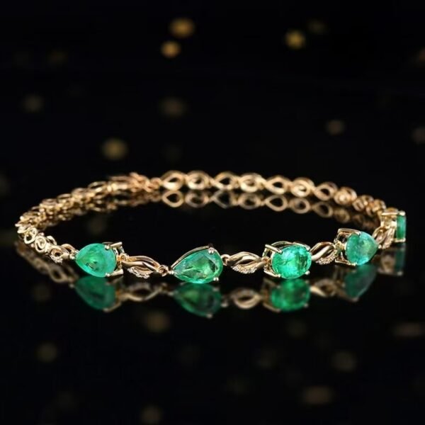 微信图片_20241119093535 Sgarit Fine Jewelry Solid 18K Gold 2.93Ct Zambia Natural Gemstone Emerlad Bracelet Jewellery For Women