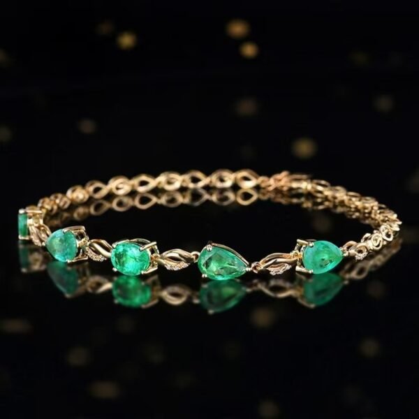 微信图片_202411190935351 Sgarit Fine Jewelry Solid 18K Gold 2.93Ct Zambia Natural Gemstone Emerlad Bracelet Jewellery For Women