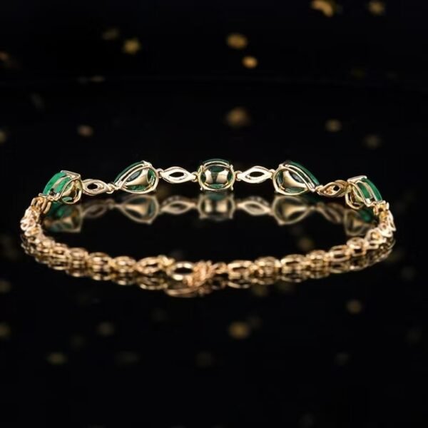 微信图片_202411190935352 Sgarit Fine Jewelry Solid 18K Gold 2.93Ct Zambia Natural Gemstone Emerlad Bracelet Jewellery For Women