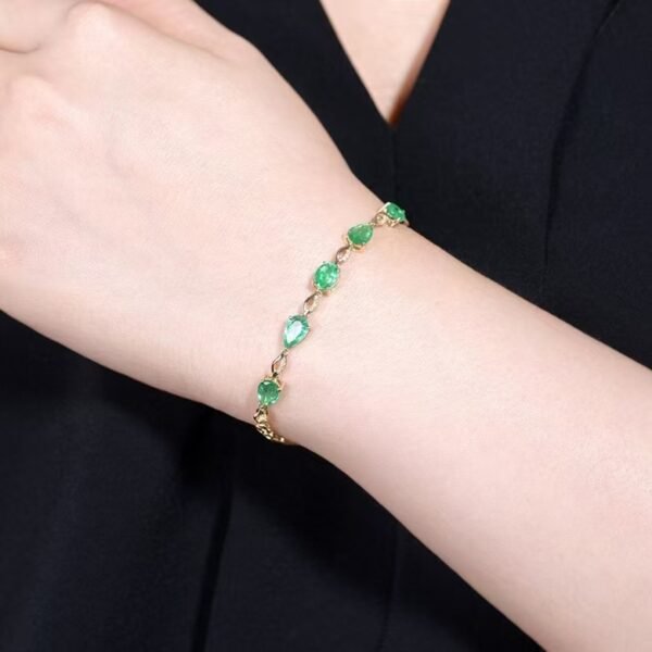 微信图片_202411190935353 Sgarit Fine Jewelry Solid 18K Gold 2.93Ct Zambia Natural Gemstone Emerlad Bracelet Jewellery For Women