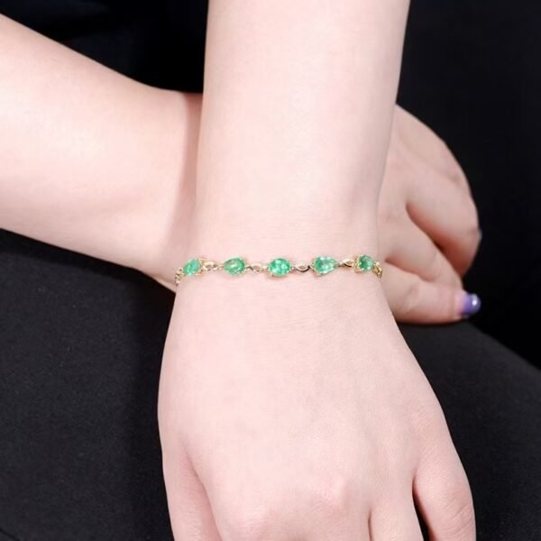 微信图片_20241119093536 Sgarit Fine Jewelry Solid 18K Gold 2.93Ct Zambia Natural Gemstone Emerlad Bracelet Jewellery For Women