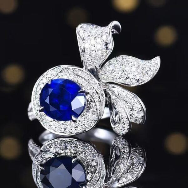 微信图片_20241119093609 Sgarit Fine Jewelry Solid 18K Gold 3.17Ct Mozambique Natural Unheated Royal Blue Sapphire Ring Jewellery For Women