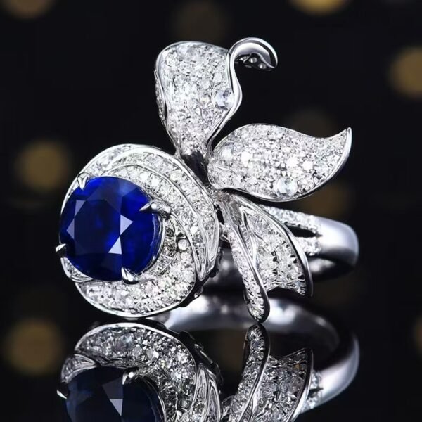 微信图片_202411190936091 Sgarit Fine Jewelry Solid 18K Gold 3.17Ct Mozambique Natural Unheated Royal Blue Sapphire Ring Jewellery For Women