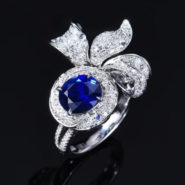 微信图片_202411190936094 Sgarit Fine Jewelry Solid 18K Gold 3.17Ct Mozambique Natural Unheated Royal Blue Sapphire Ring Jewellery For Women