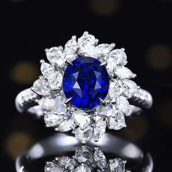 微信图片_20241119093626 Sgarit Fine Jewelry Solid 18K Gold 2.59Ct Mozambique Natural Blue Sapphire Ring /Pendant Without Chain Jewellery For Women