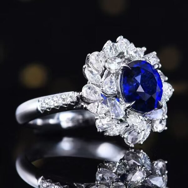 微信图片_202411190936262 Sgarit Fine Jewelry Solid 18K Gold 2.59Ct Mozambique Natural Blue Sapphire Ring /Pendant Without Chain Jewellery For Women