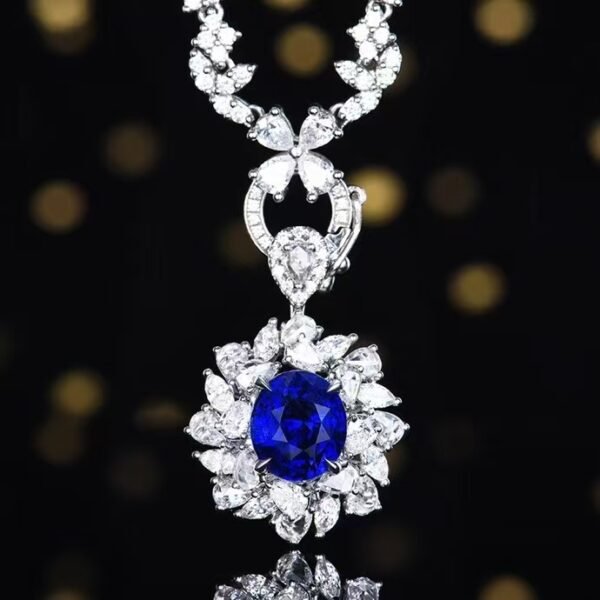 微信图片_20241119093627 Sgarit Fine Jewelry Solid 18K Gold 2.59Ct Mozambique Natural Blue Sapphire Ring /Pendant Without Chain Jewellery For Women