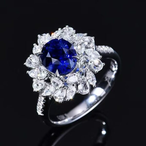 微信图片_202411190936272 Sgarit Fine Jewelry Solid 18K Gold 2.59Ct Mozambique Natural Blue Sapphire Ring /Pendant Without Chain Jewellery For Women