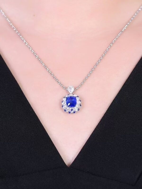 微信图片_202411190936442 Sgarit Fine Jewelry Solid 18K Gold 2.08Ct Natural Royal Blue Sapphire Ring /Pendant Without Chain Jewellery For Women