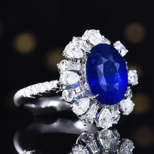 微信图片_202411190937001 Sgarit Fine Jewelry Solid 18K Gold 5.05Ct Sri Lanka Natural Royal Blue Sapphire Ring /Pendant Without Chain Jewellery For Women