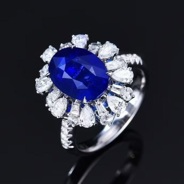 微信图片_202411190937004 Sgarit Fine Jewelry Solid 18K Gold 5.05Ct Sri Lanka Natural Royal Blue Sapphire Ring /Pendant Without Chain Jewellery For Women