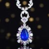 Sgarit Fine Jewelry Solid 18K Gold 4.36Ct Natural Unheated Cornflower Blue Sapphire Pendant Jewellery For Women