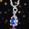 Sgarit Fine Jewelry Solid 18K Gold 4.36Ct Natural Unheated Cornflower Blue Sapphire Pendant Jewellery For Women