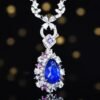 Sgarit Fine Jewelry Solid 18K Gold 4.36Ct Natural Unheated Cornflower Blue Sapphire Pendant Jewellery For Women